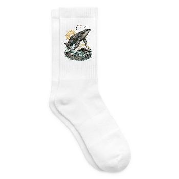 Mana Whale – Spirit of the Pacific - Tennis socks - white - Right