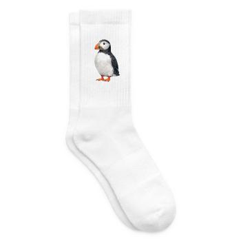 Puffin Watercolor Illustration - Tennis socks - white - Right