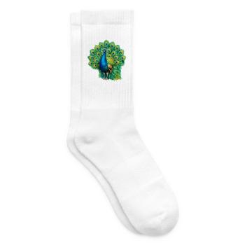 Magnificent peacock - Tennis socks - white - Right