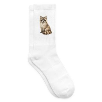 Raccoon in the dream forest - Tennis socks - white - Right