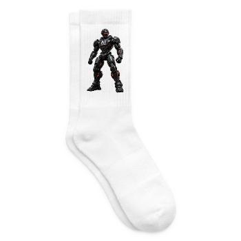 AI-Modified Mech Warrior - Tennis socks - white - Right