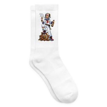 Captain Raucher at the helm - Tennis socks - white - Right
