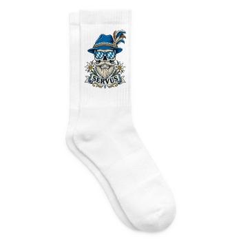 Bayern Bayrische Flagge Edelweiss Servus - Tennissocken - Weiß - Rechts