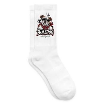 Bulldog Lover Vintage Dog Design - Tennis socks - white - Right
