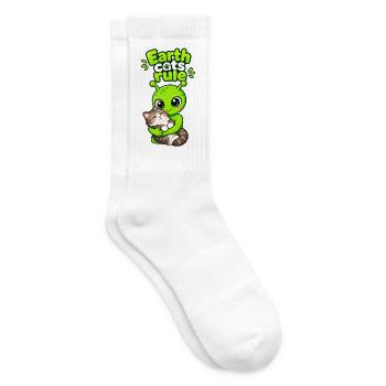 Katzen und Außerirdische - Tennissocken - Weiß - Rechts