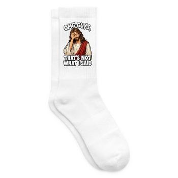Jesus-Meme: Das habe ich nicht gesagt - Tennissocken - Weiß - Rechts