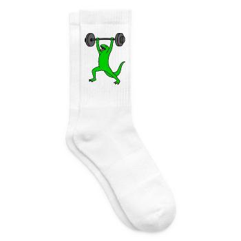 Kraftdino hebt Gewichte - Tennissocken - Weiß - Rechts