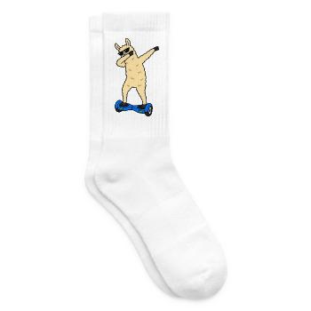 Lama-Dab auf Hoverboard - Tennissocken - Weiß - Rechts