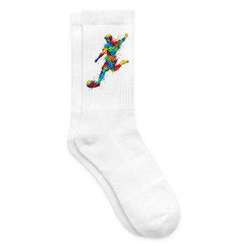 Fußballspieler im Splash-Art Fußball - Tennissocken - Weiß - Rechts