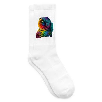 Galaxie im Kostüm eines Raumreisenden - Tennissocken - Weiß - Rechts
