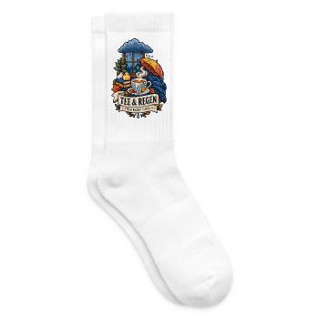Tee und Regen – Mehr braucht es nicht - Tennissocken - Weiß - Rechts