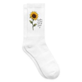 Empathie verändert mehr als Worte – Sonnenblume - Tennissocken - Weiß - Rechts