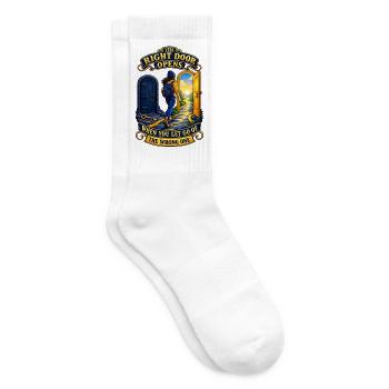 The Right Door Opens When You Let Go of the Wrong  - Tennissocken - Weiß - Rechts