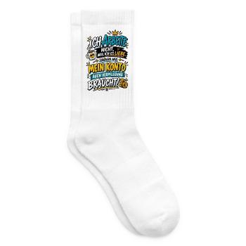 Ich Arbeite nicht weil ich es Liebe! - Tennissocken - Weiß - Rechts