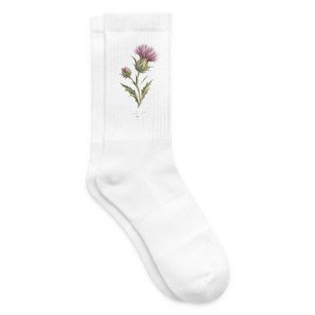 Wildblumen im Aquarell - Tennissocken - Weiß - Rechts