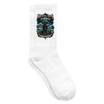 ABYSSALE RIFFS | Der Leuchtturmruf - Tennissocken - Weiß - Rechts