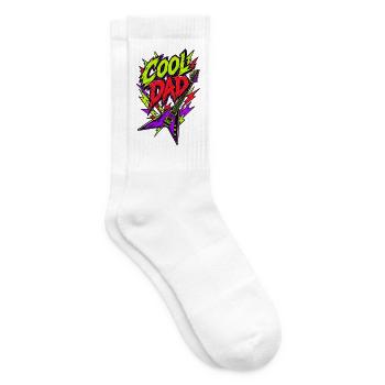 Cool Dad Neon-Rock Gitarre - Tennissocken - Weiß - Rechts