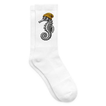 Seepferdchen mit gelber Mütze - Tennissocken - Weiß - Rechts