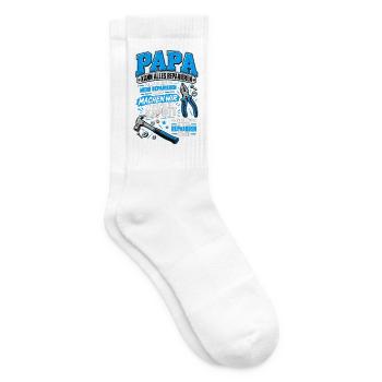 Papa kann alles reparieren – Handwerker Humor - Tennissocken - Weiß - Rechts