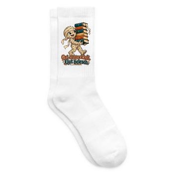 Lesende Mumie: Gut eingewickelt, gut belesen - Tennissocken - Weiß - Rechts