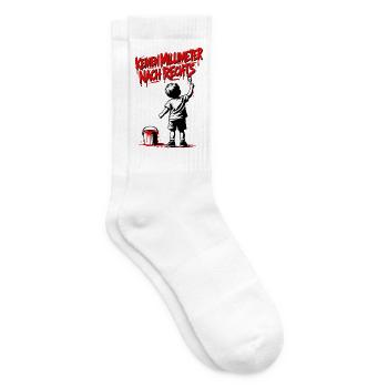 Graffiti-Kind Rotschrift – Pinsel Tropfen - Tennissocken - Weiß - Rechts