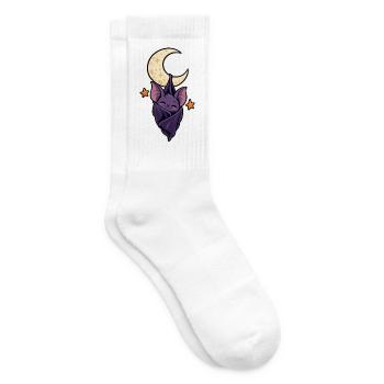 Schlafende Fledermaus auf dem Mond - Tennissocken - Weiß - Rechts