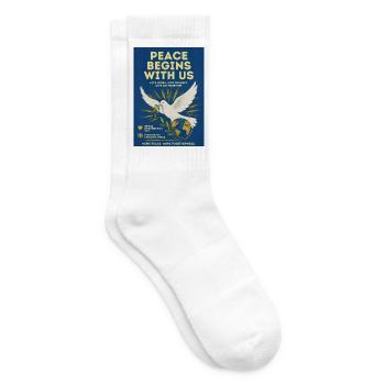 Frieden beginnt mit uns - Tennissocken - Weiß - Rechts