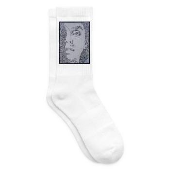 Portrait aus Linien - Tennissocken - Weiß - Rechts