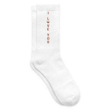 i love you VERTIKAL | Vectorgraphic = Change Color - Tennissocken - Weiß - Rechts