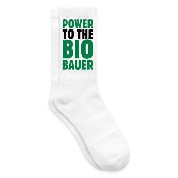 Power to the Biobauer Öko Spruch - Tennissocken - Weiß - Rechts