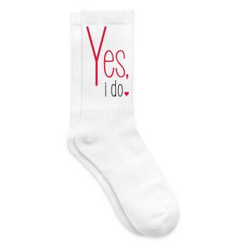 Yes i do bachelorette party Bride GroomHeart - Tennis socks - white - Right