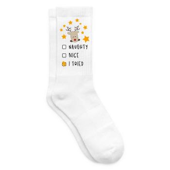 Weihnachten - Tennissocken - Weiß - Rechts