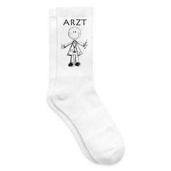 Arzt Comic - Ärzte - Medizin - Mediziner -Geschenk - Tennissocken - Weiß - Rechts
