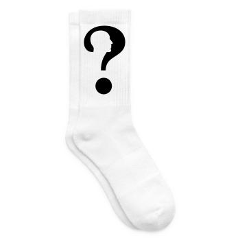 Question mark with silhouette man # - Tennis socks - white - Right