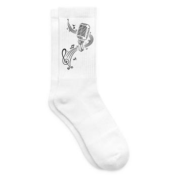 Musique, clé, microphone - Chaussettes de tennis - blanc - Droite