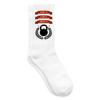 Kettlebell Gebote Swing Clean Snatch Fitness Gym - Tennissocken - Weiß - Rechts