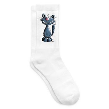 Smiling Cat - Chaussettes de tennis - blanc - Droite