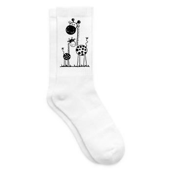 Mama und Baby Giraffe - Tennissocken - Weiß - Rechts