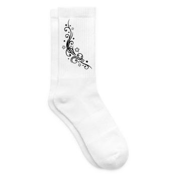 Tribal Tattoo mit vielen Sternen, stars - Tennissocken - Weiß - Rechts