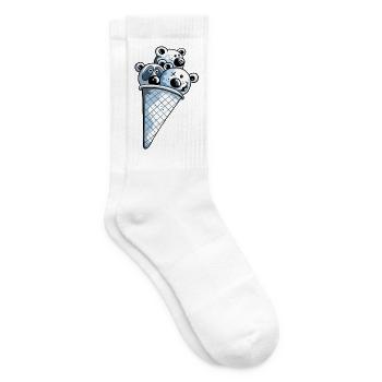 Ice Cream Bears - Bear - Kids - Cartoon - Gift - Tennis socks - white - Right