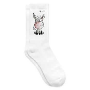 Öhmmm Esel - Eselchen - Comic - Tiere - Tennissocken - Weiß - Rechts