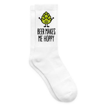 Beer makes me hoppy happy hipster hops brew beer - Tennis socks - white - Right