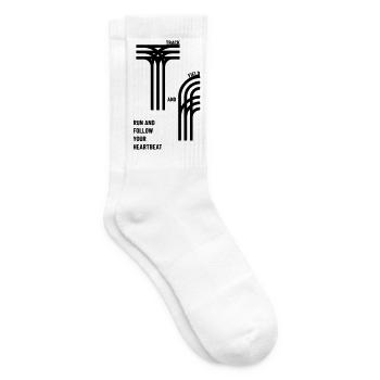 Track & Field Athletics Heartbeat Saying - Tennis socks - white - Right