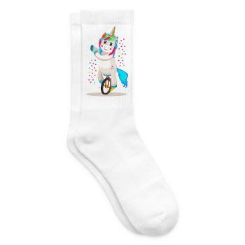 Unicorn unicorn on a unicycle - Tennis socks - white - Right