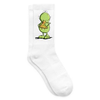 La grenouille nourrit Pizza I Pizza Food - Chaussettes de tennis - blanc - Droite