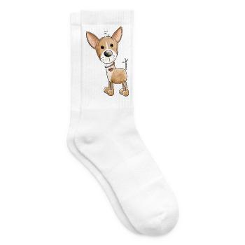 Kleiner Chihuahua Hund - Tennissocken - Weiß - Rechts