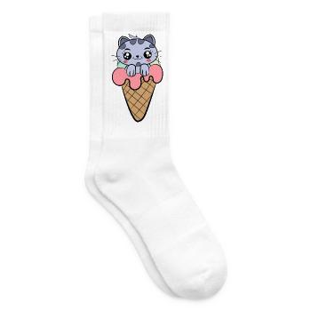 Crème glacée chat Enfants - Chaussettes de tennis - blanc - Droite
