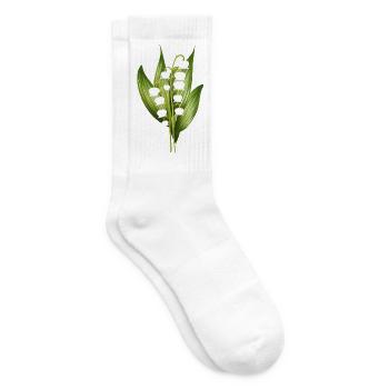zierlicher Maiglöckchen Strauß als Frühlingsgruß - Tennissocken - Weiß - Rechts