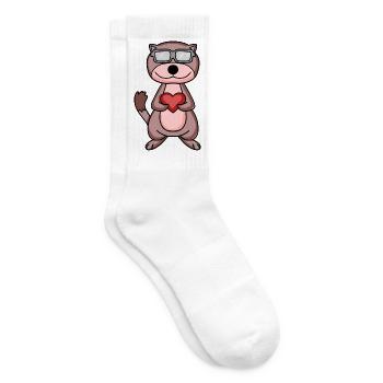Wiesel mit Herz - Tennissocken - Weiß - Rechts
