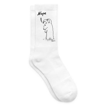 Grumpy bunny "Nope" - Tennis socks - white - Right
